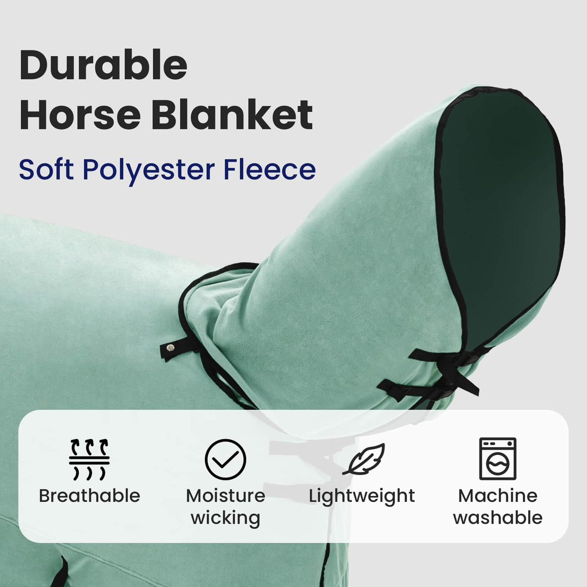 Horse Blanket Green 125 cm Polyester Fleece