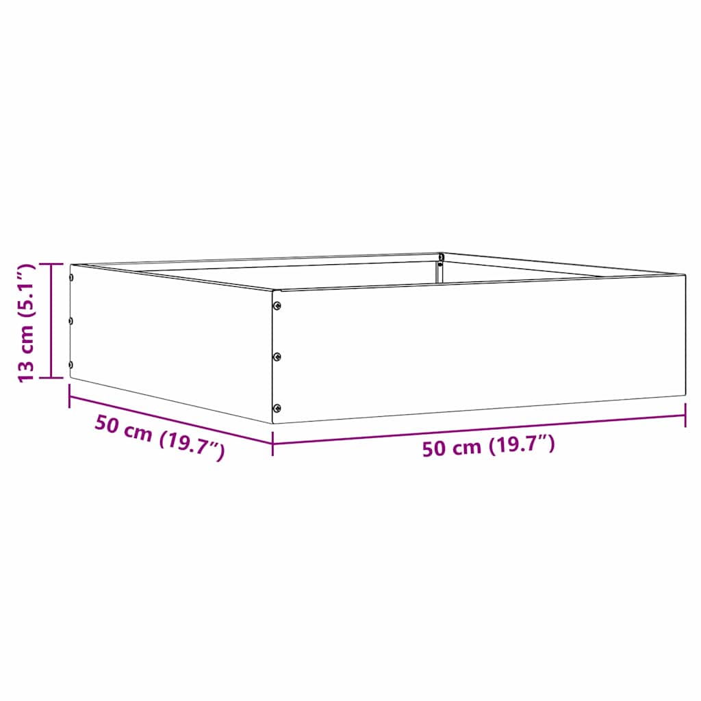 Lawn Edging 50 x 50 x 13 cm Steel Anthracite