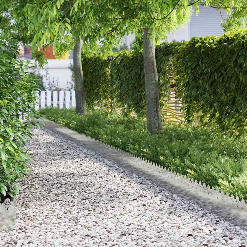Lawn Edgings 10 pcs 103 x 0.05 x 22 cm Galvanised Steel Silver