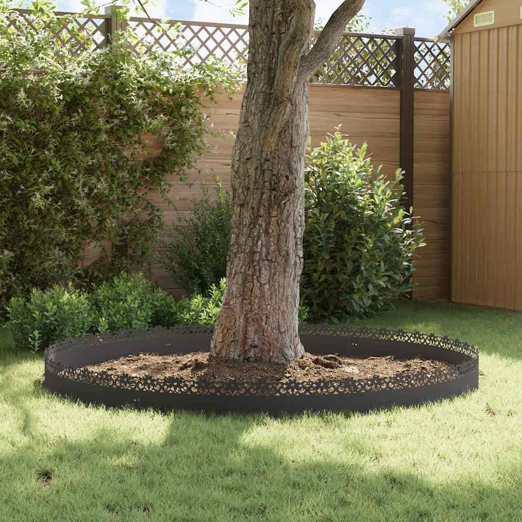 Lawn Edgings 20 pcs 103 x 0.05 x 22 cm Steel Black