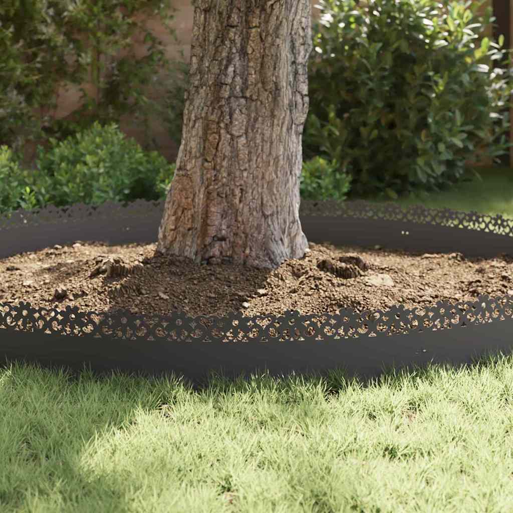 Lawn Edgings 30 pcs 103 x 0.05 x 22 cm Steel Black