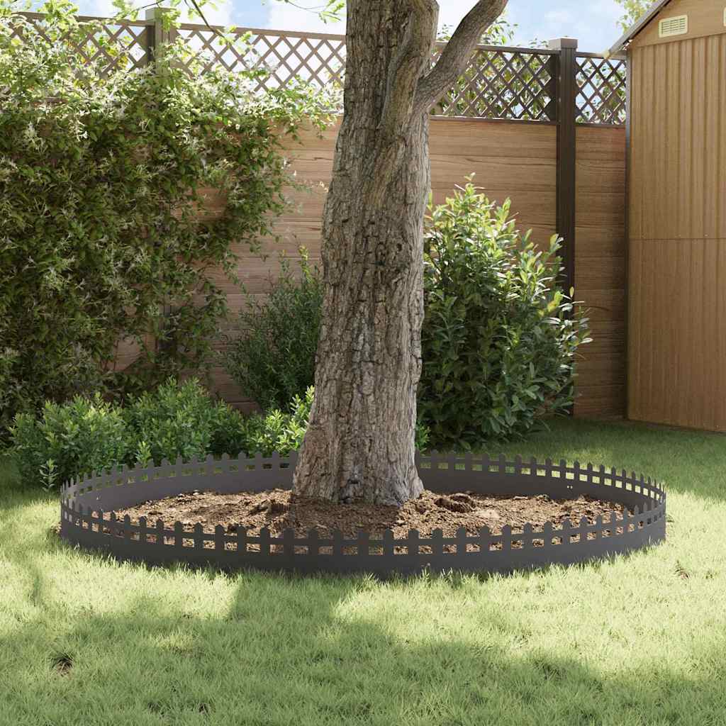 Lawn Edgings 10 pcs 103 x 0.05 x 22 cm Steel Black