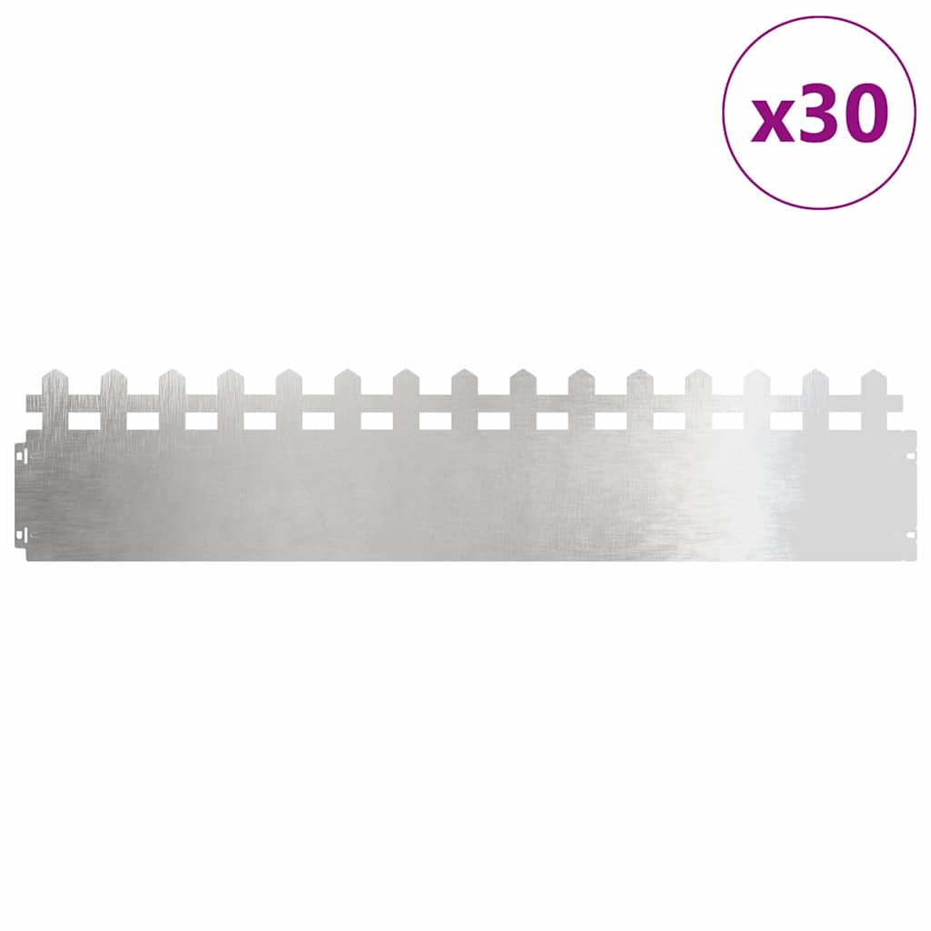 Lawn Edgings 30 pcs 103 x 0.05 x 22 cm Stainless Steel Silver