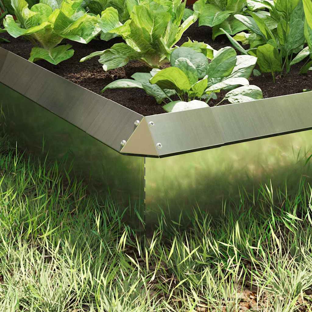 Snail Fences 8 pcs 100 x 3.5 x 25 cm Galvanised Steel Silver
