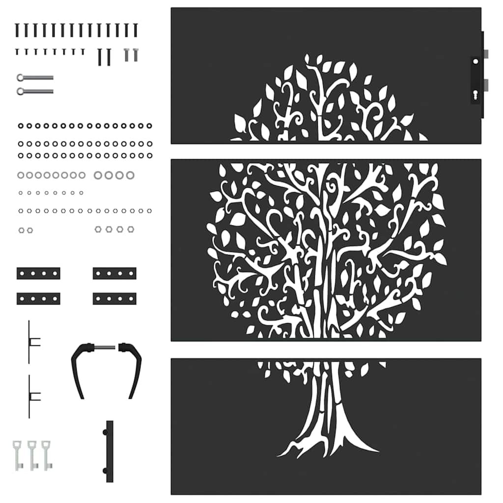 Garden Gate 85 x 150 cm Powder-coated steel Black Lockable