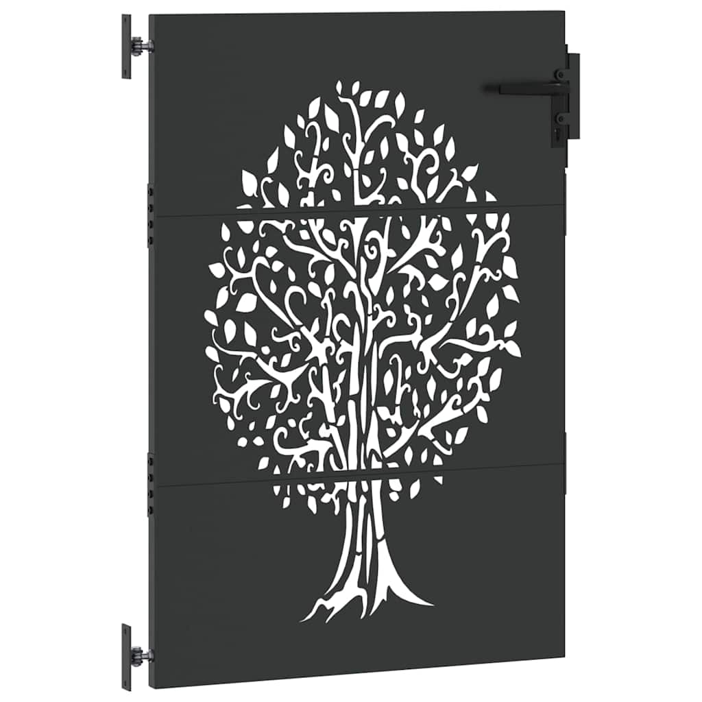 Garden Gate 85 x 150 cm Powder-coated steel Black Lockable