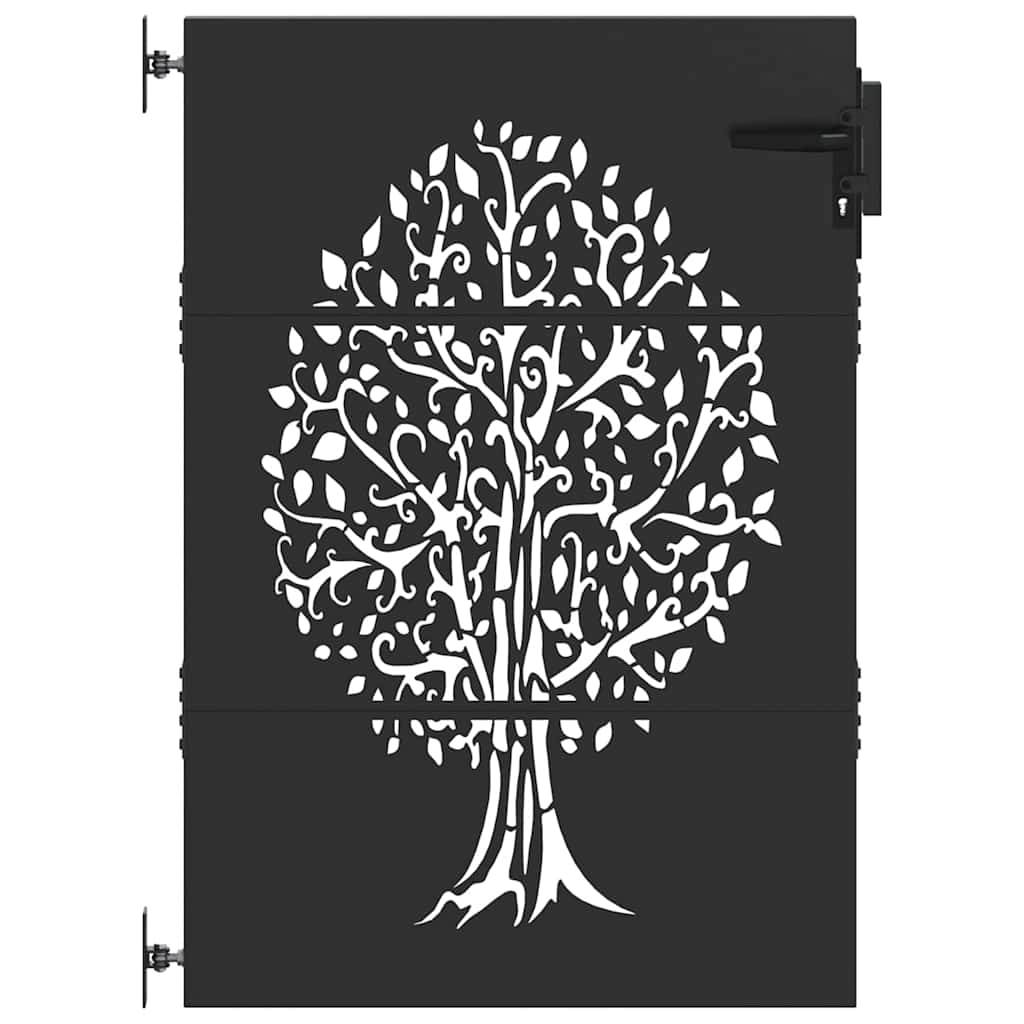 Garden Gate 85 x 150 cm Powder-coated steel Black Lockable