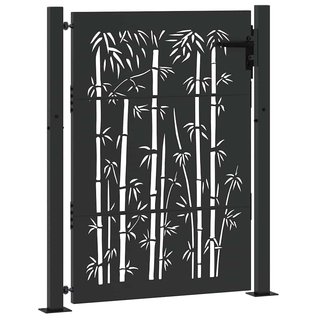 Garden Gate 110 x 155 cm Powder-Coated Steel Black Lockable