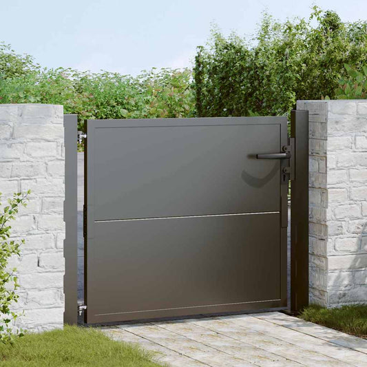 Garden Gate with Lock Black 110 x 105 cm Powder-Coated Steel