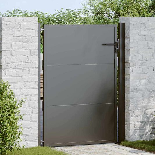 Garden Gate with Lock Black 110 x 130 cm Powder-Coated Steel