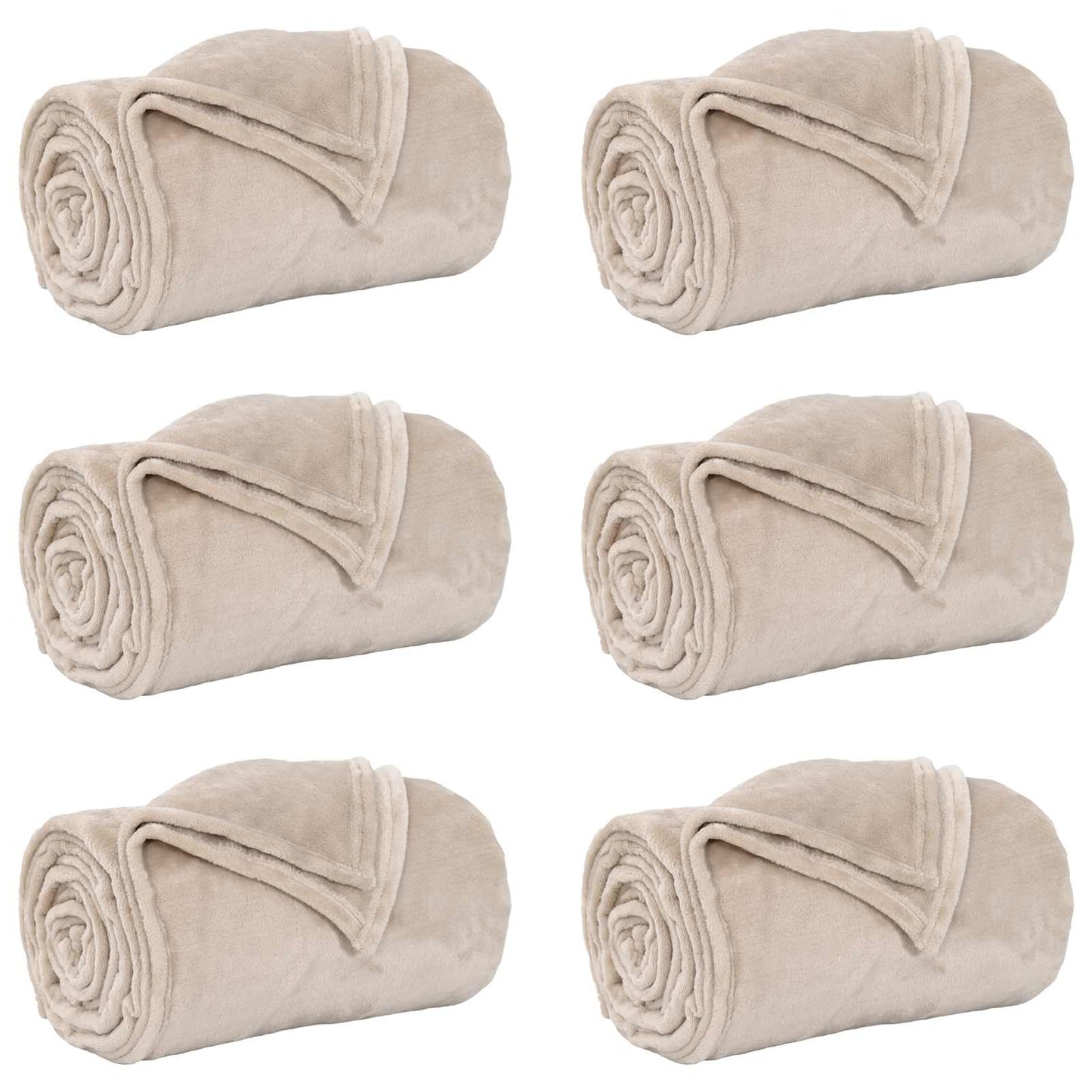 Throw Blankets 6 pcs Beige 220 x 240 cm 8.23 kg Fleece