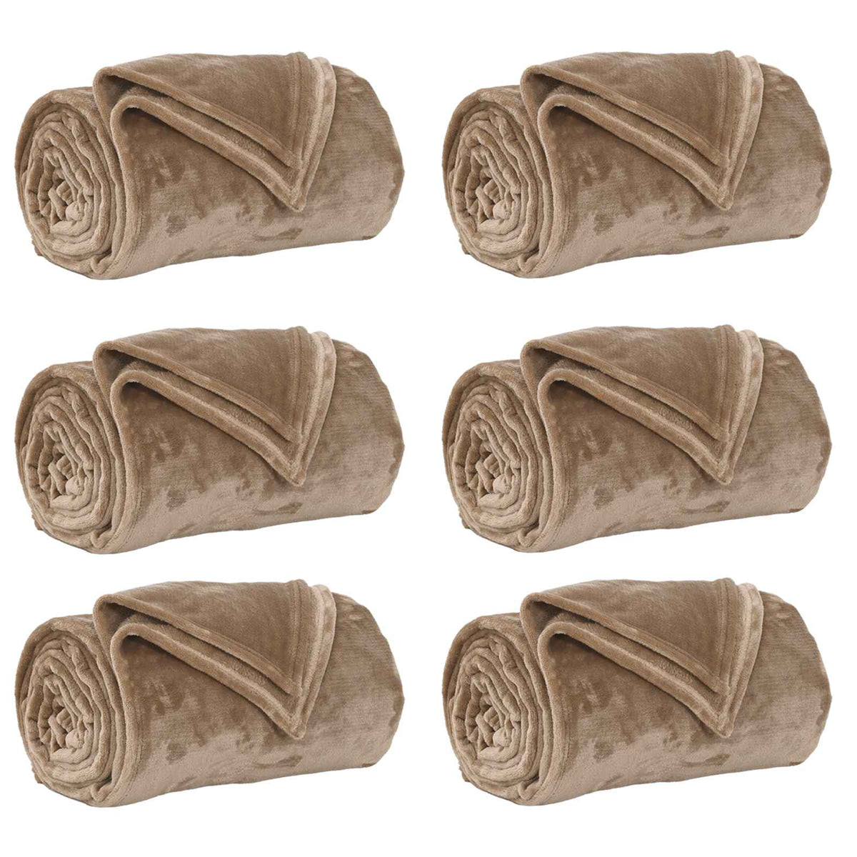 Throw Blankets 6 pcs Camel 150 x 130 cm 3.04 kg Fleece