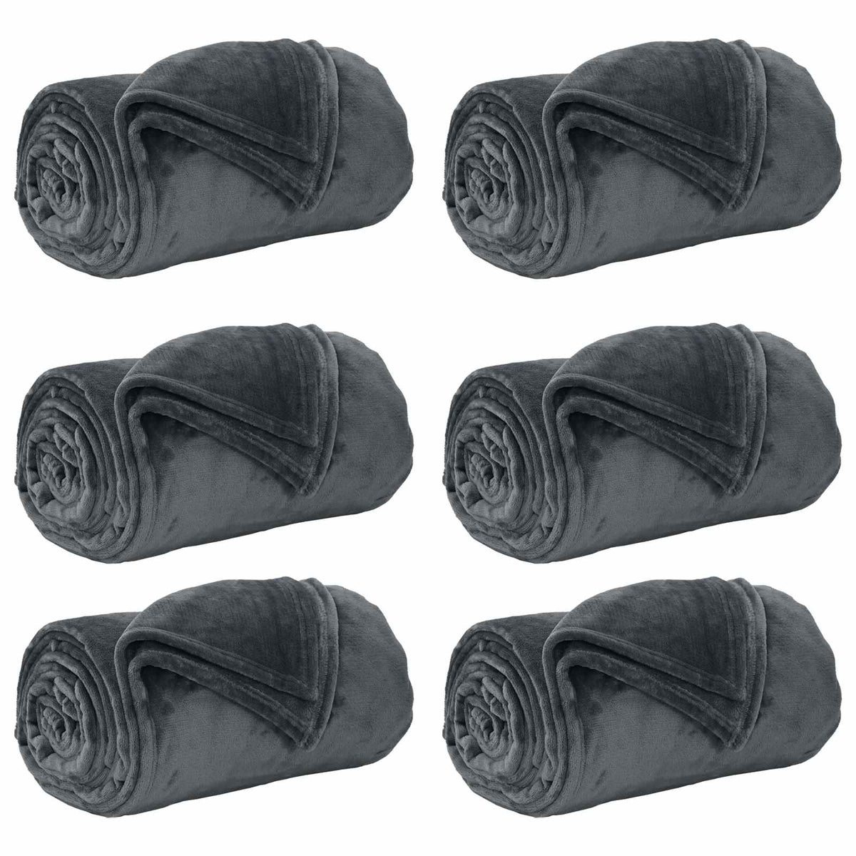 Throw Blankets 6 pcs Dark Grey 150 x 130 cm 3.04 kg Fleece