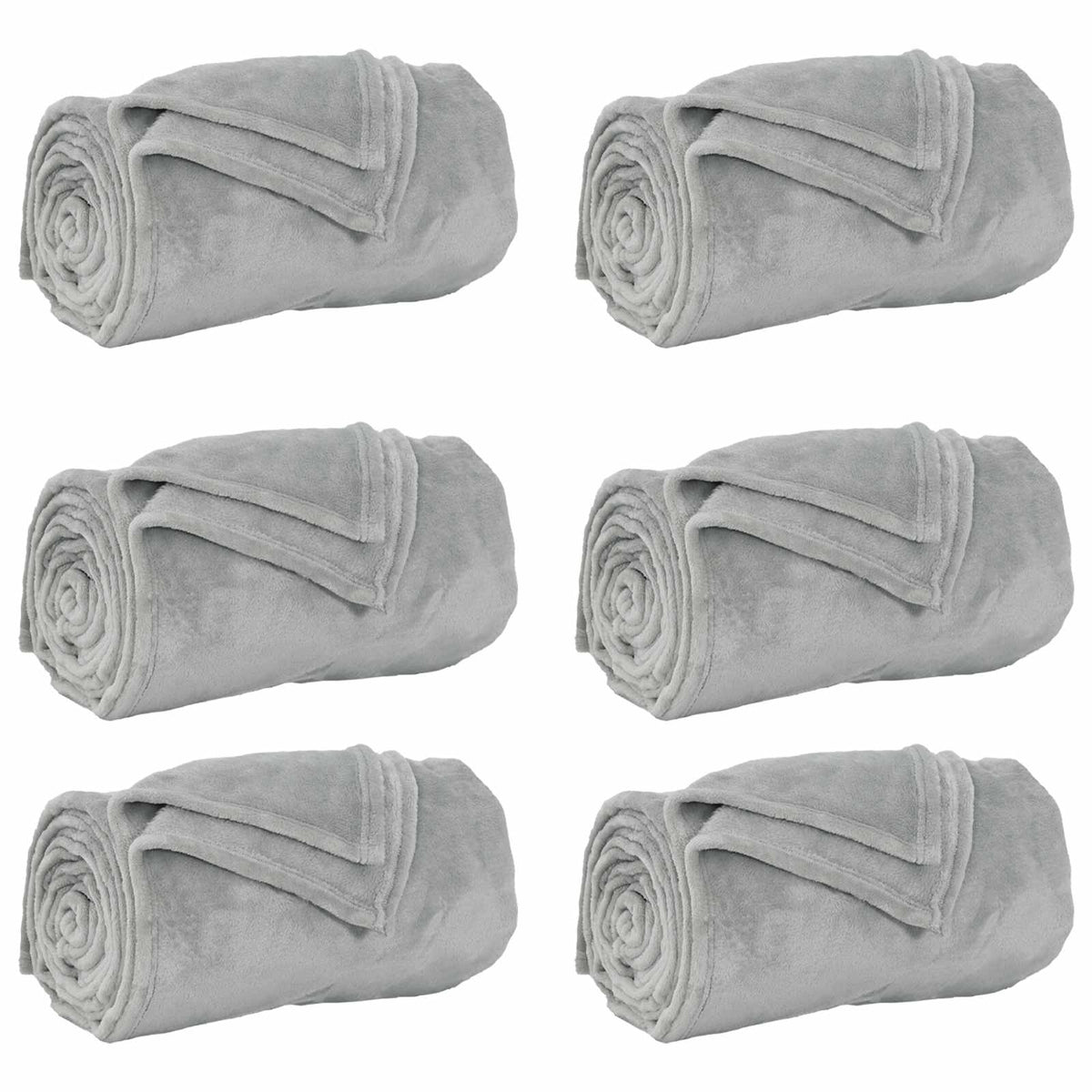 Throw Blankets 6 pcs Grey 150 x 130 cm 3.04 kg Fleece