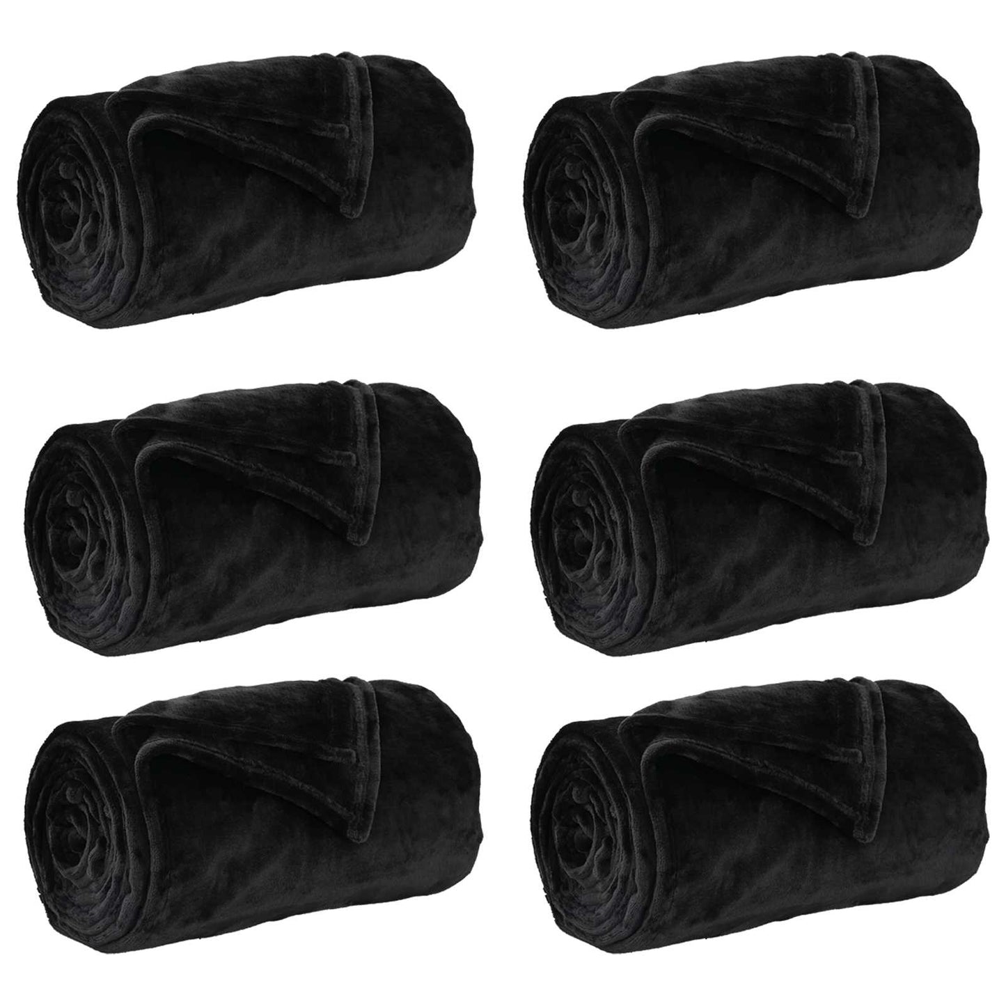Throw Blankets 6 pcs Black 220 x 240 cm 8.24 kg Fleece
