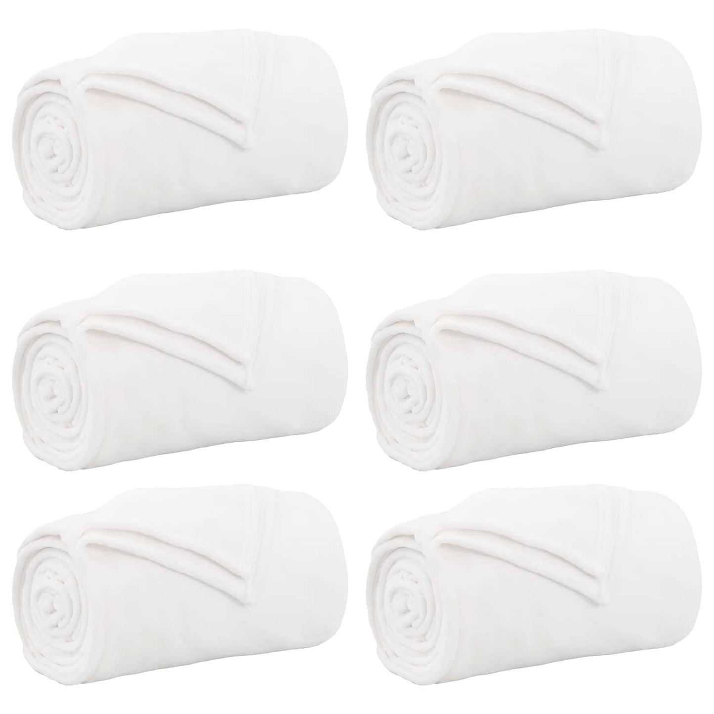 Throw Blankets 6 pcs White 240 x 270 cm 10.11 kg Fleece