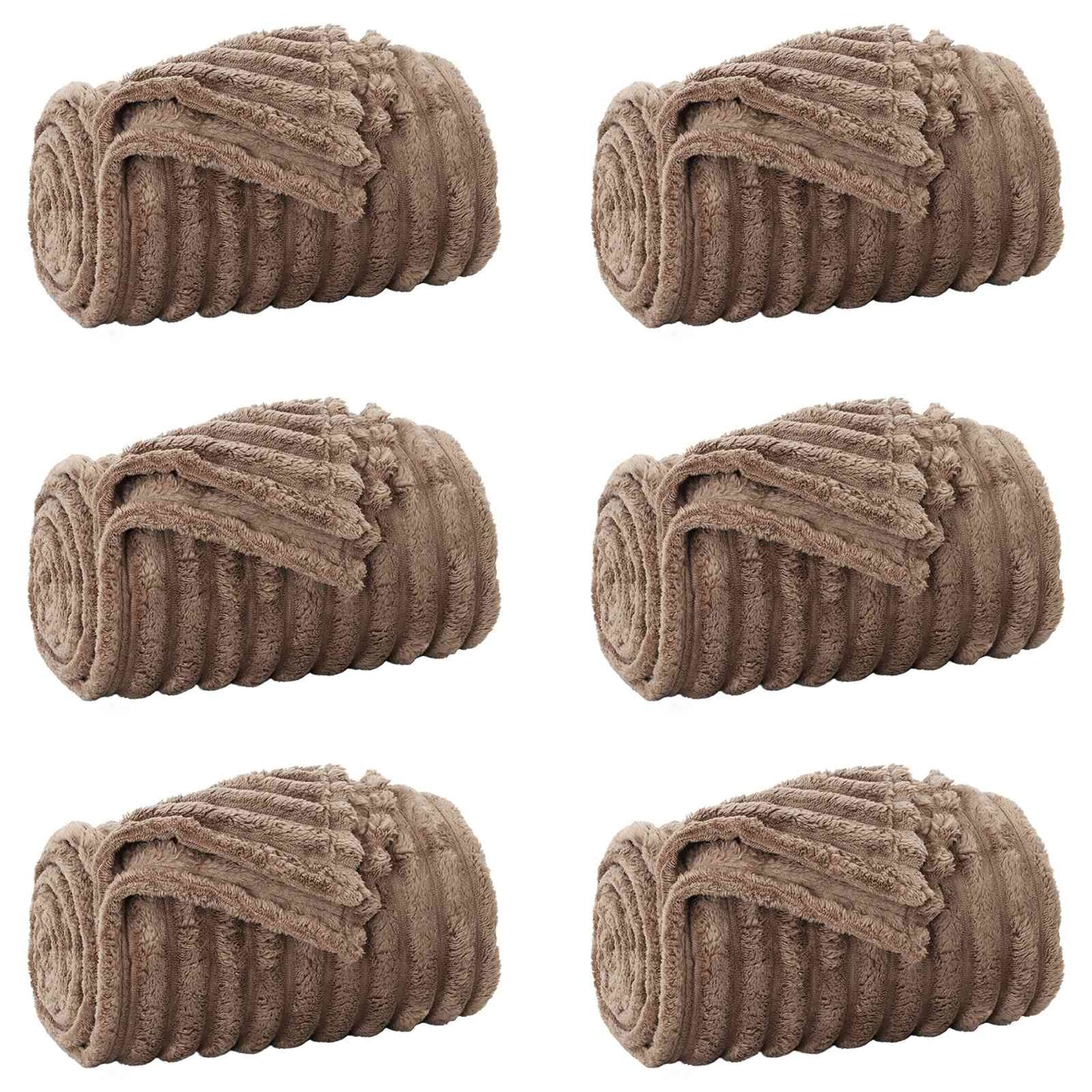 Throw Blankets 6 pcs Camel 270 x 240 cm 10.34 kg Fleece