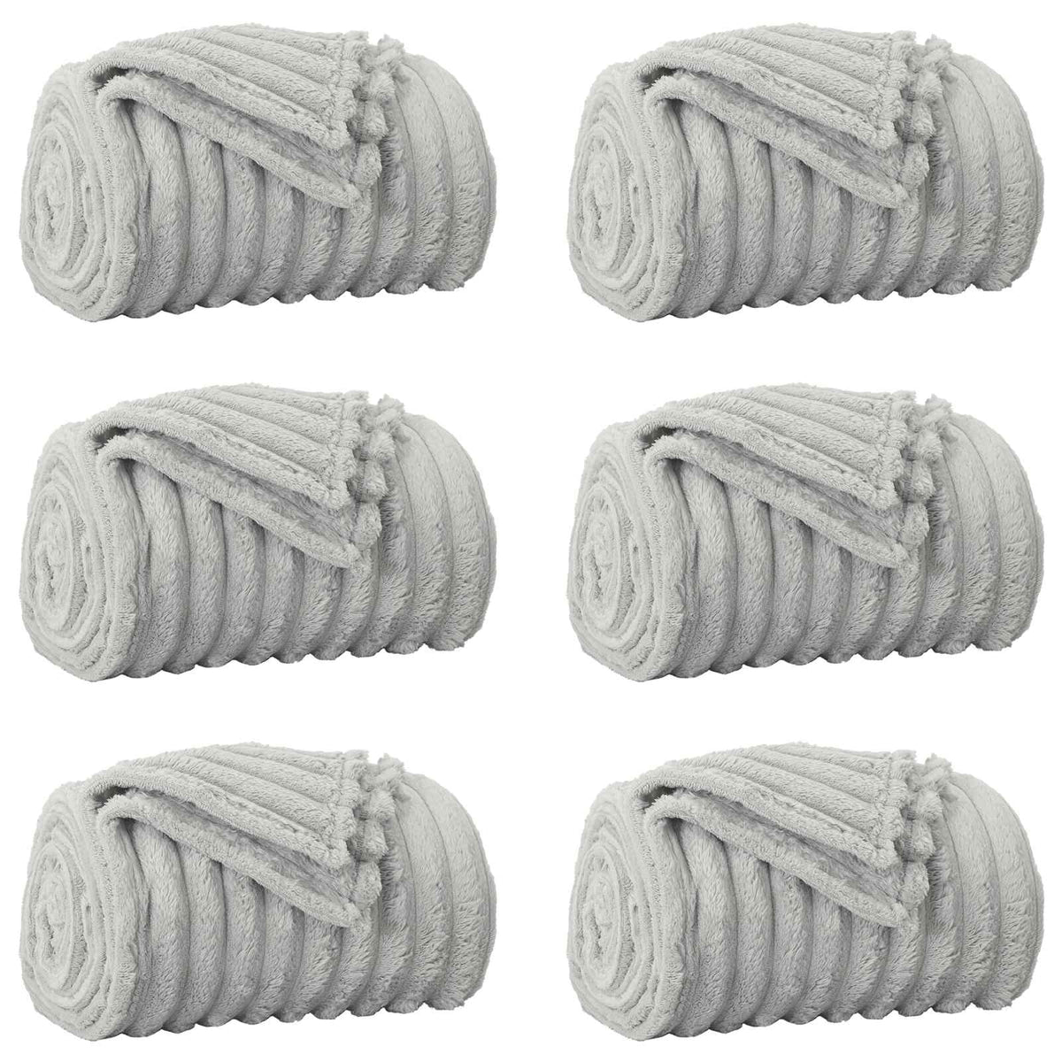 Throw Blankets 6 pcs Grey 270 x 240 cm 10.72 kg Fleece