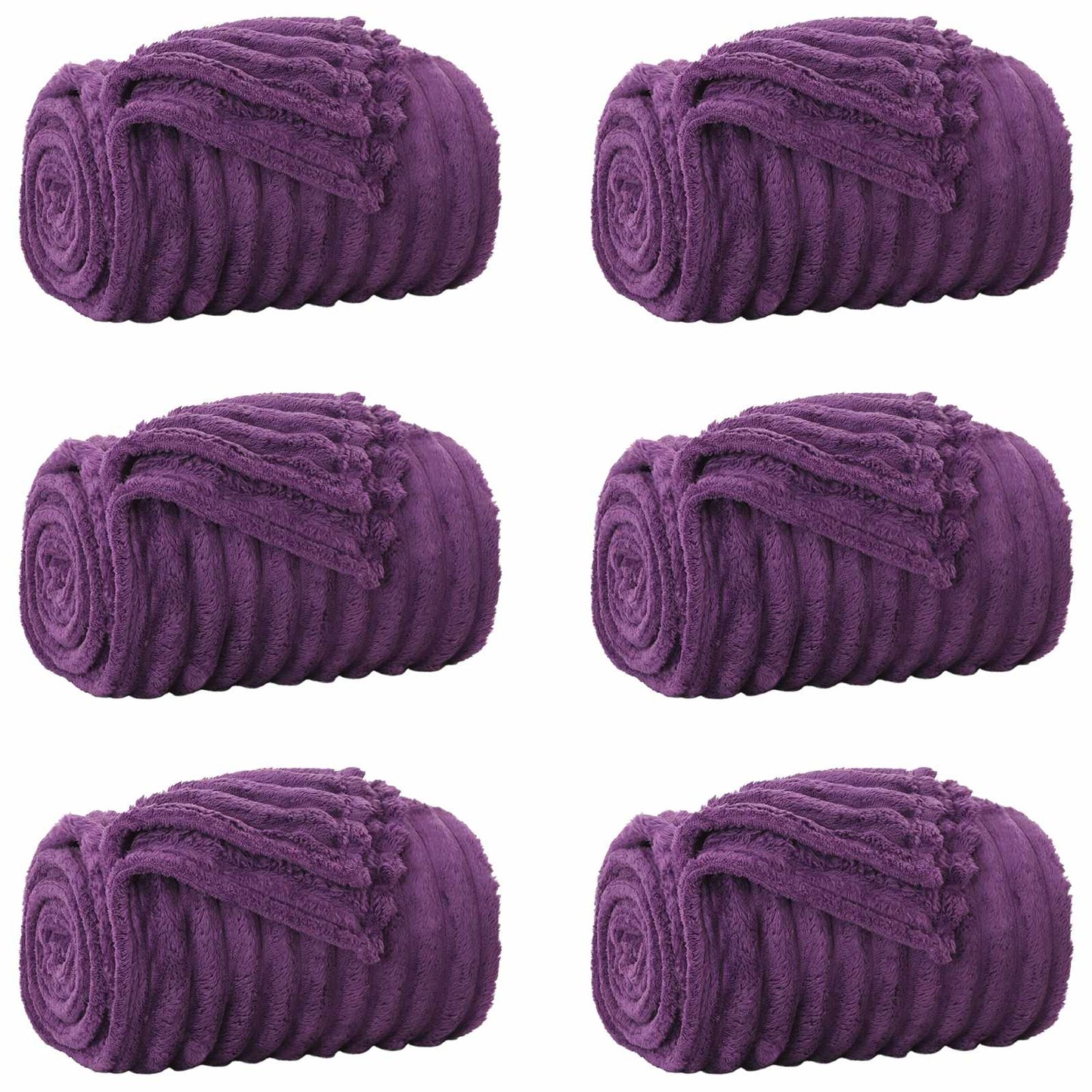 Throw Blankets 6 pcs Purple 240 x 220 cm 8.76 kg Fleece