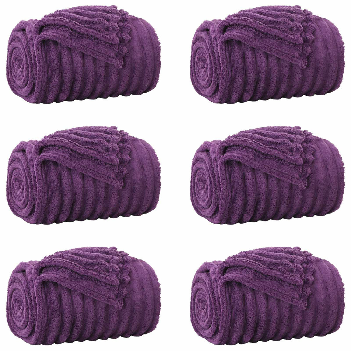Throw Blankets 6 pcs Purple 270 x 240 cm 9.15 kg Fleece