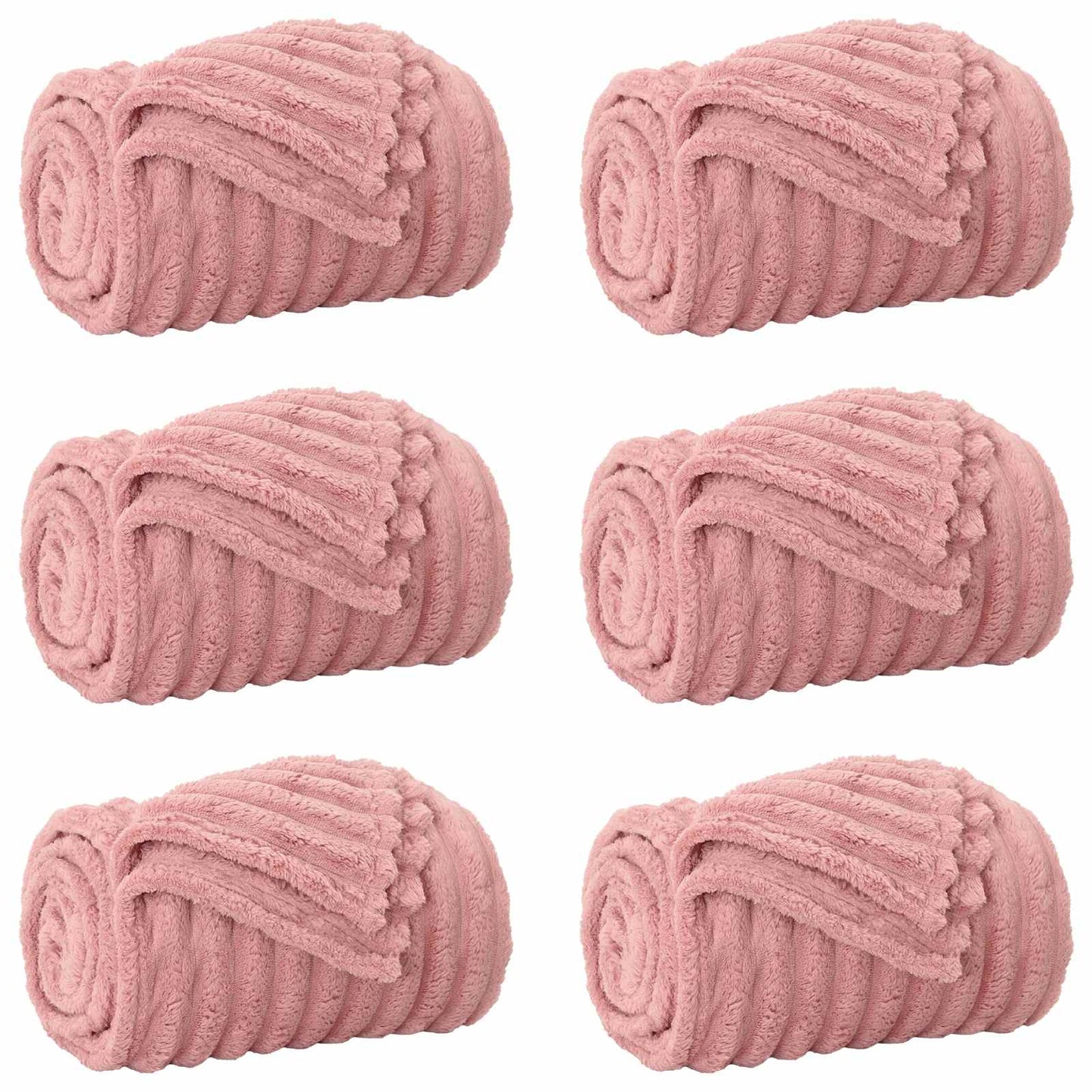 Throw Blankets 6 pcs Pink 200 x 150 cm 4.75 kg Fleece
