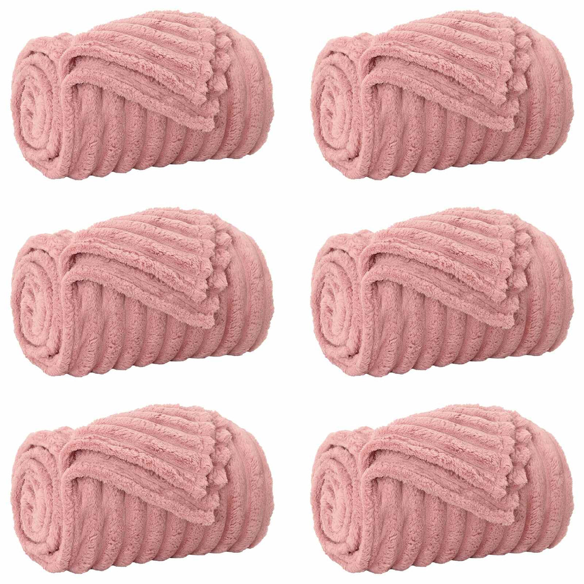 Throw Blankets 6 pcs Pink 240 x 220 cm 8.76 kg Fleece