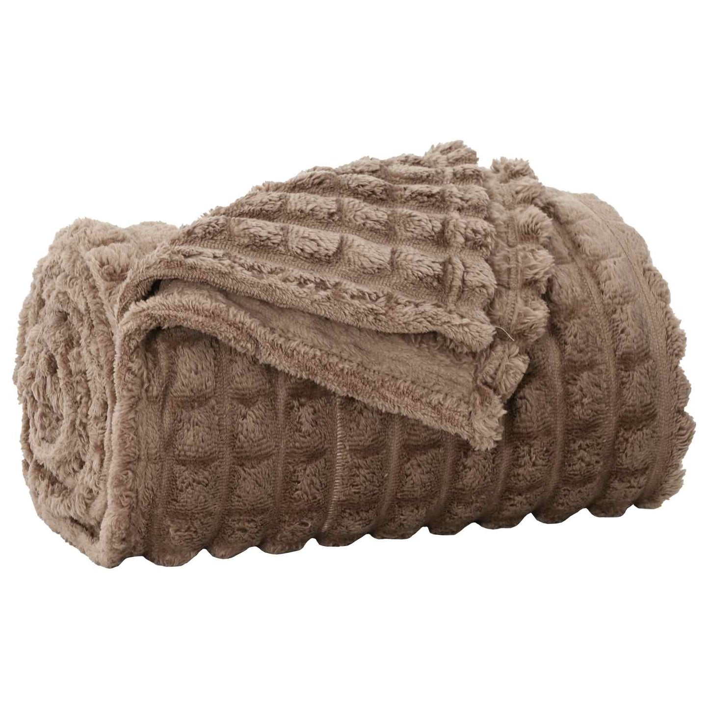 Throw Blanket Camel 200 x 150 cm Fleece