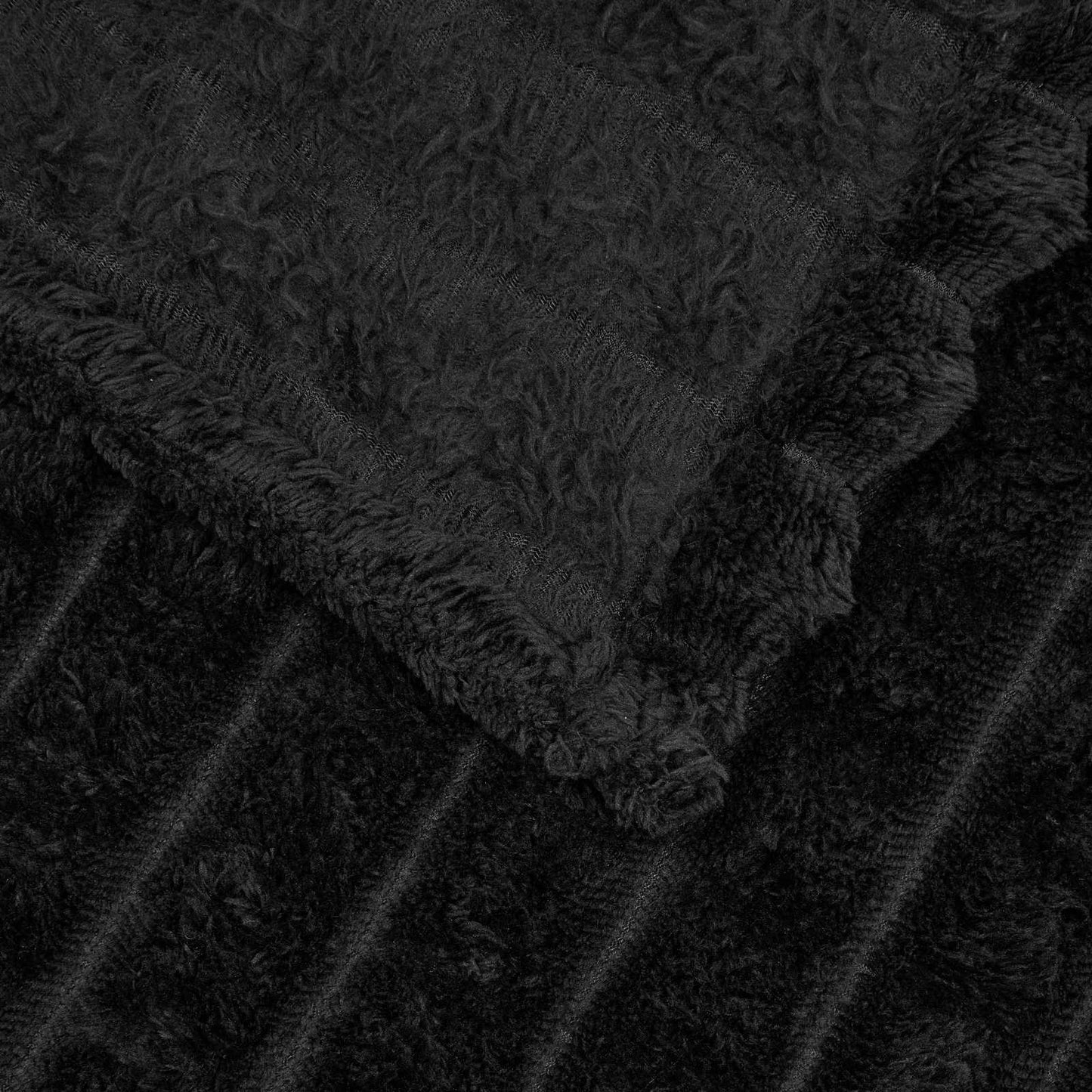 Throw Blanket Black 150 x 130 cm 0.5 kg Fleece