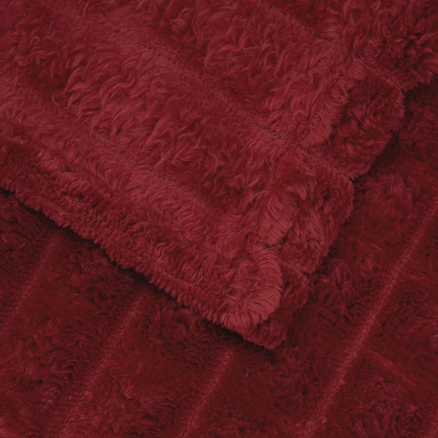 Throw Blanket Bordeaux Red 240 x 220 cm 1.37 kg Fleece
