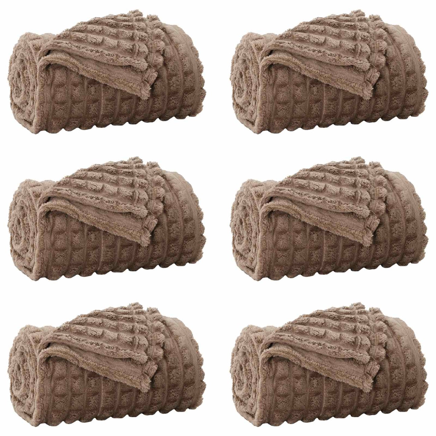 Throw Blankets 6 pcs Camel 150 x 130 cm 2.75 kg Fleece
