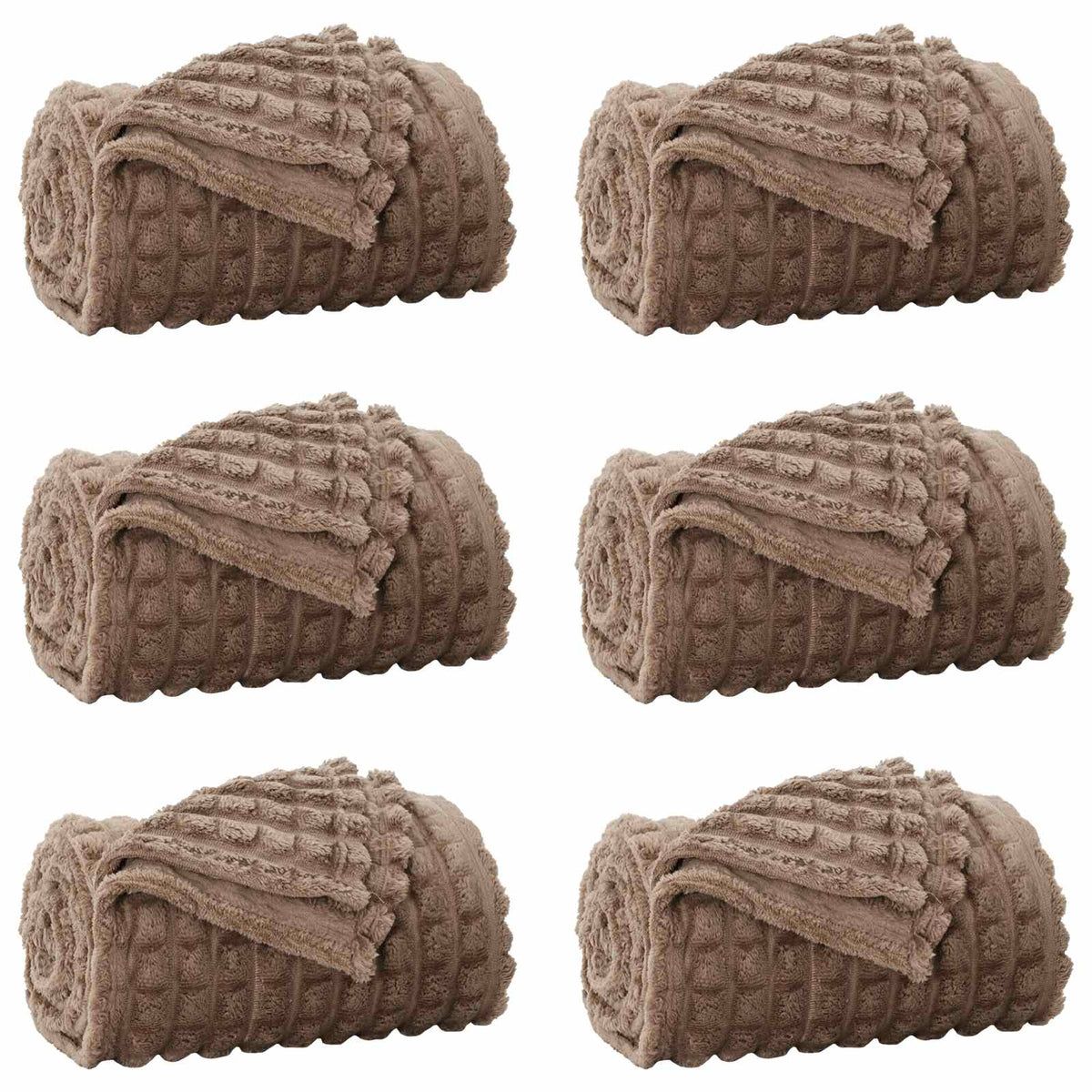 Throw Blankets 6 pcs Camel 200 x 150 cm 4.5 kg Fleece