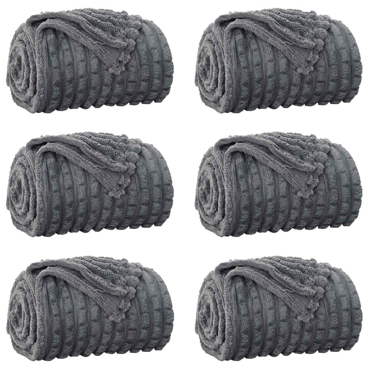 Throw Blankets 6 pcs Dark Grey 200 x 150 cm 4.5 kg Fleece
