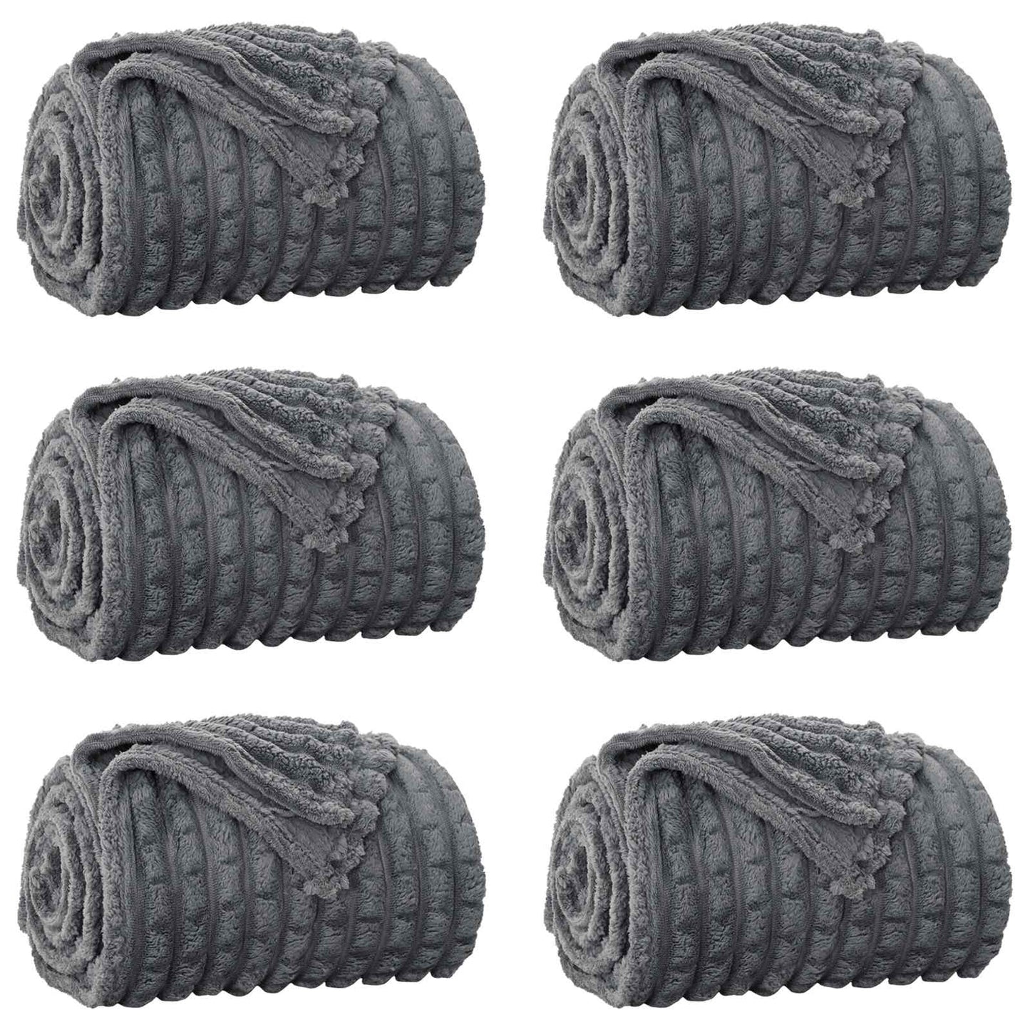 Throw Blankets 6 pcs Dark Grey 240 x 220 cm 9.17 kg Fleece