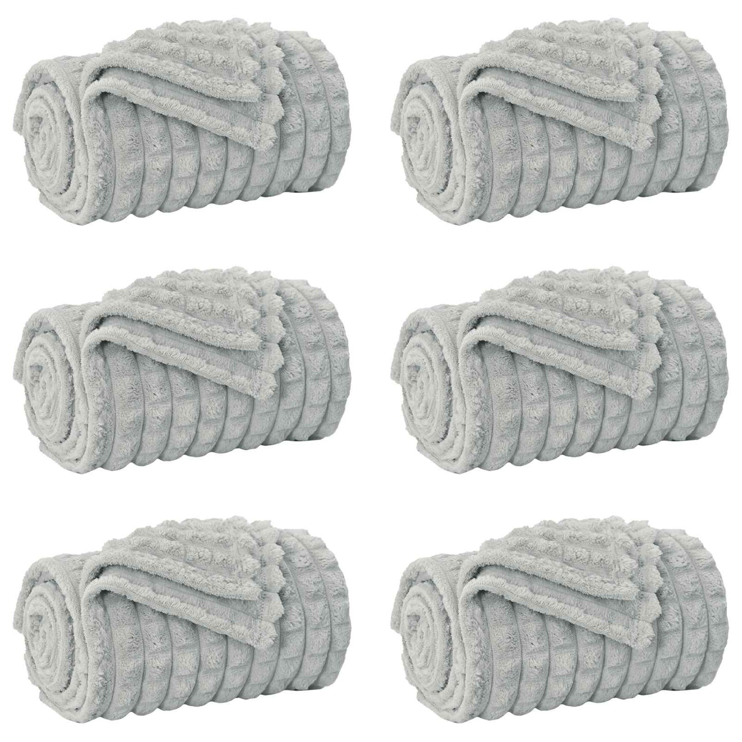 Throw Blankets 6 pcs Grey 240 x 220 cm 7.71 kg Fleece