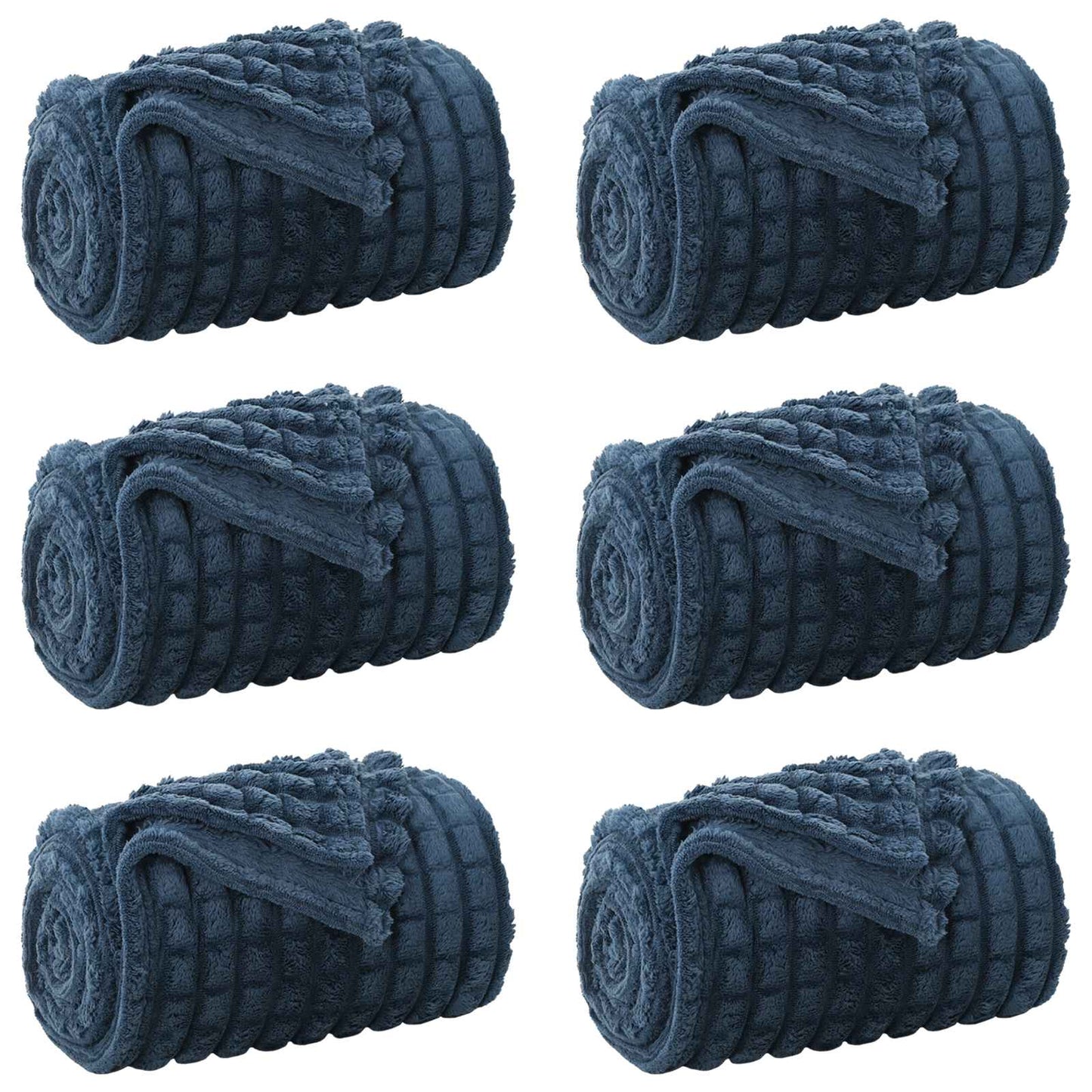 Throw Blankets 6 pcs Navy Blue 200 x 150 cm 4.5 kg Fleece