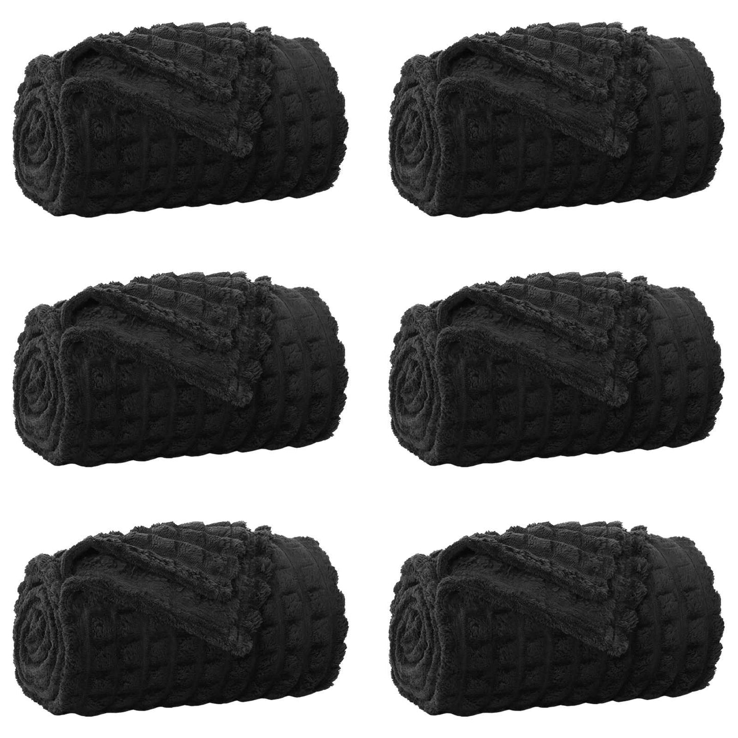Throw Blankets 6 pcs Black 270 x 240 cm 10.54 kg Fleece