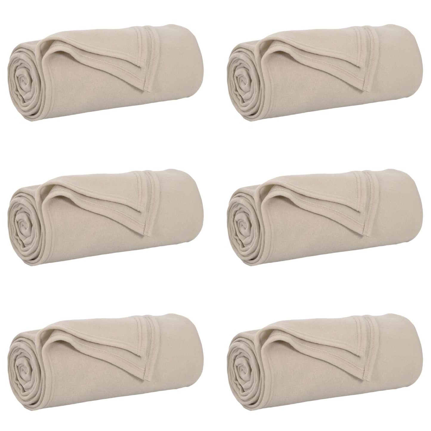 Throw Blankets 6 pcs Beige 240 x 220 cm 4.28 kg Fleece