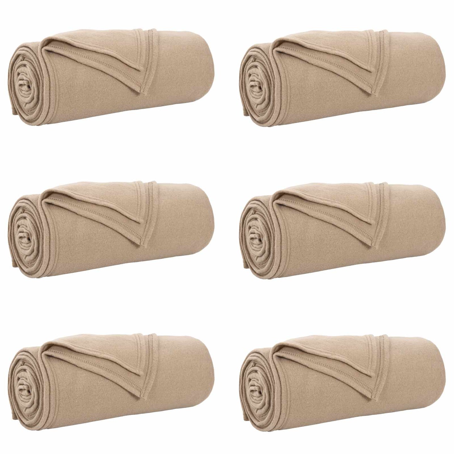 Throw Blankets 6 pcs Camel 270 x 240 cm 5.08 kg Fleece