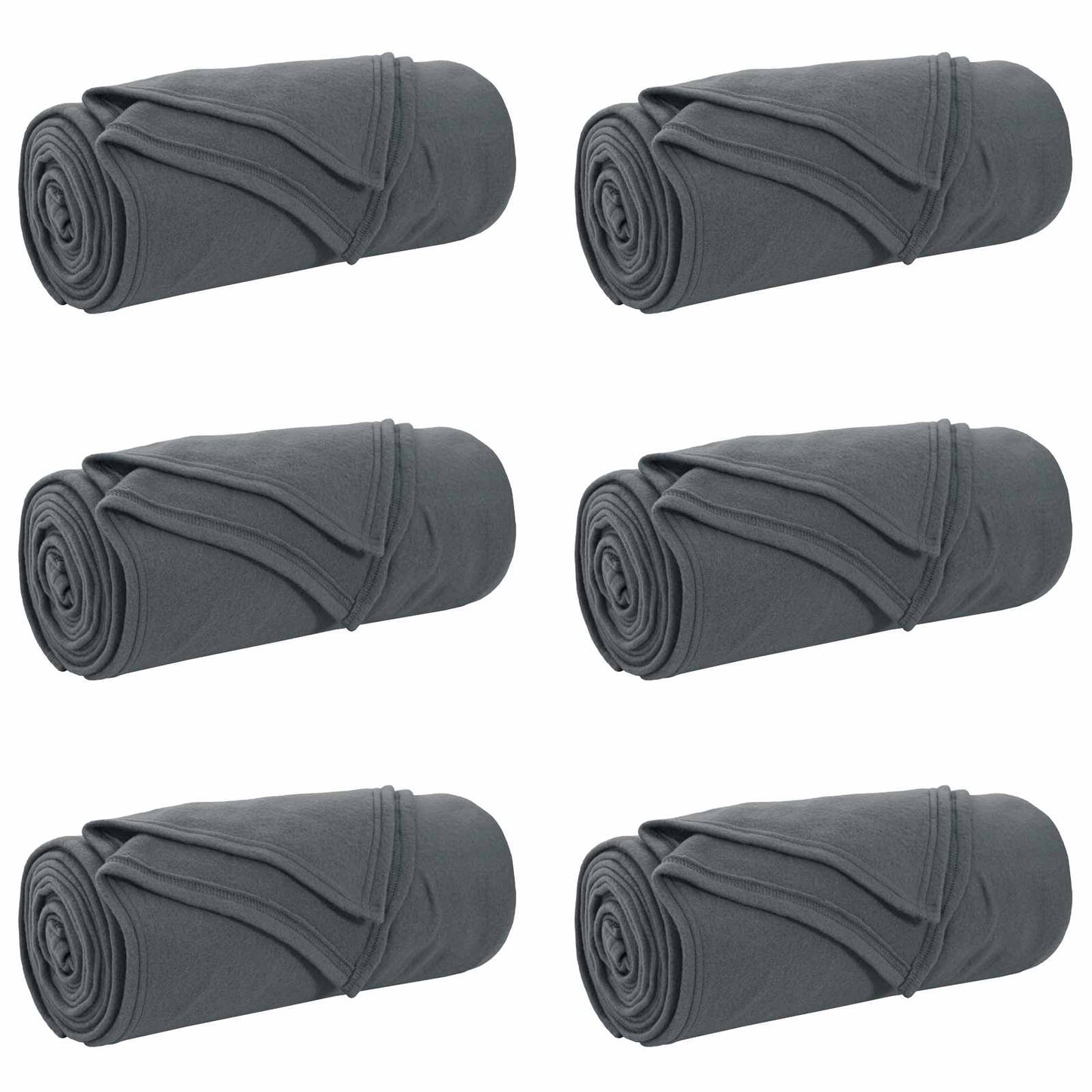 Throw Blankets 6 pcs Dark Grey 170 x 130 cm 1.86 kg Fleece