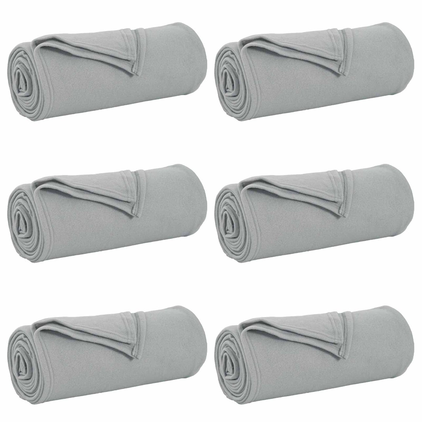 Throw Blankets 6 pcs Grey 170 x 130 cm 1.86 kg Fleece