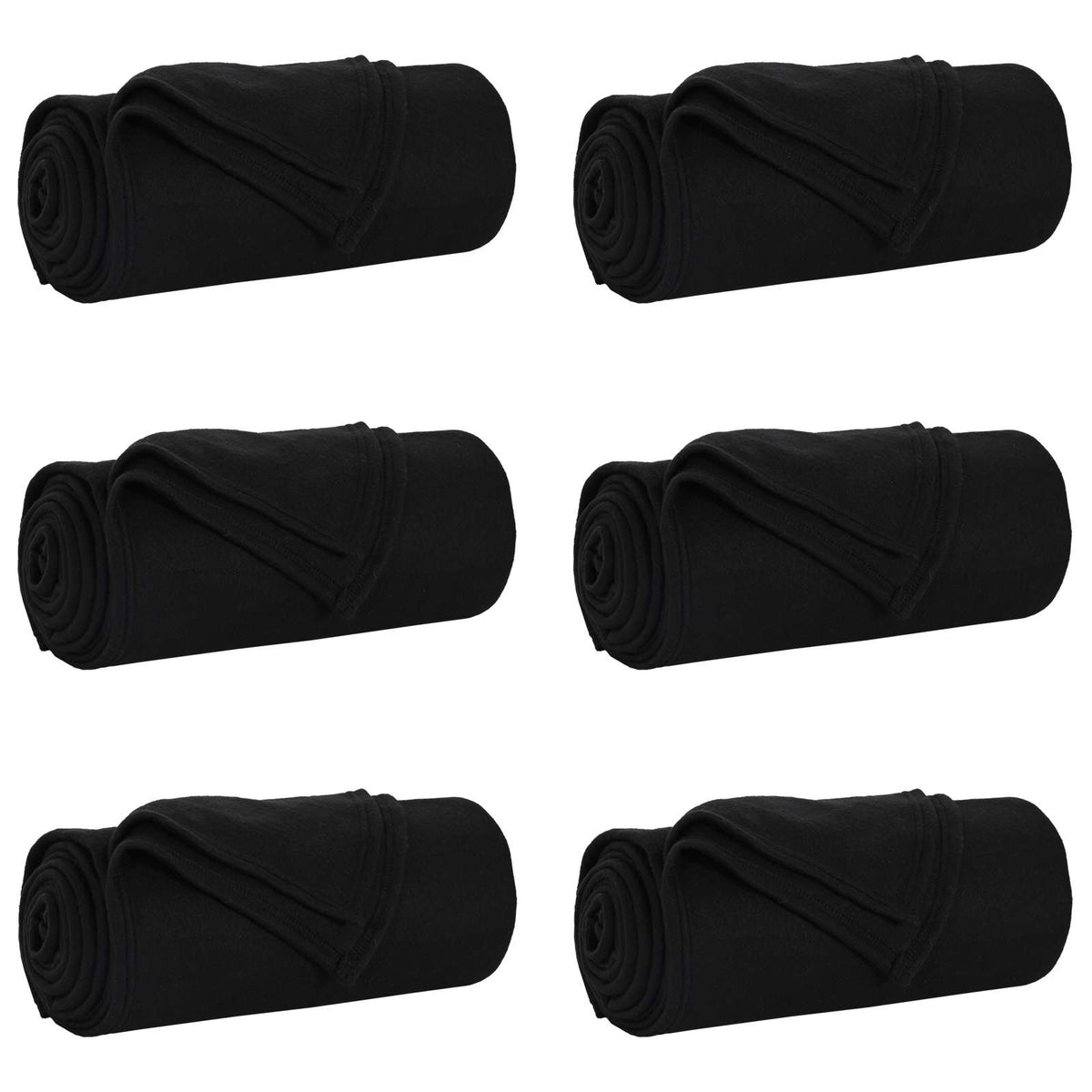 Throw Blankets 6 pcs Black 200 x 150 cm 2.61 kg Fleece
