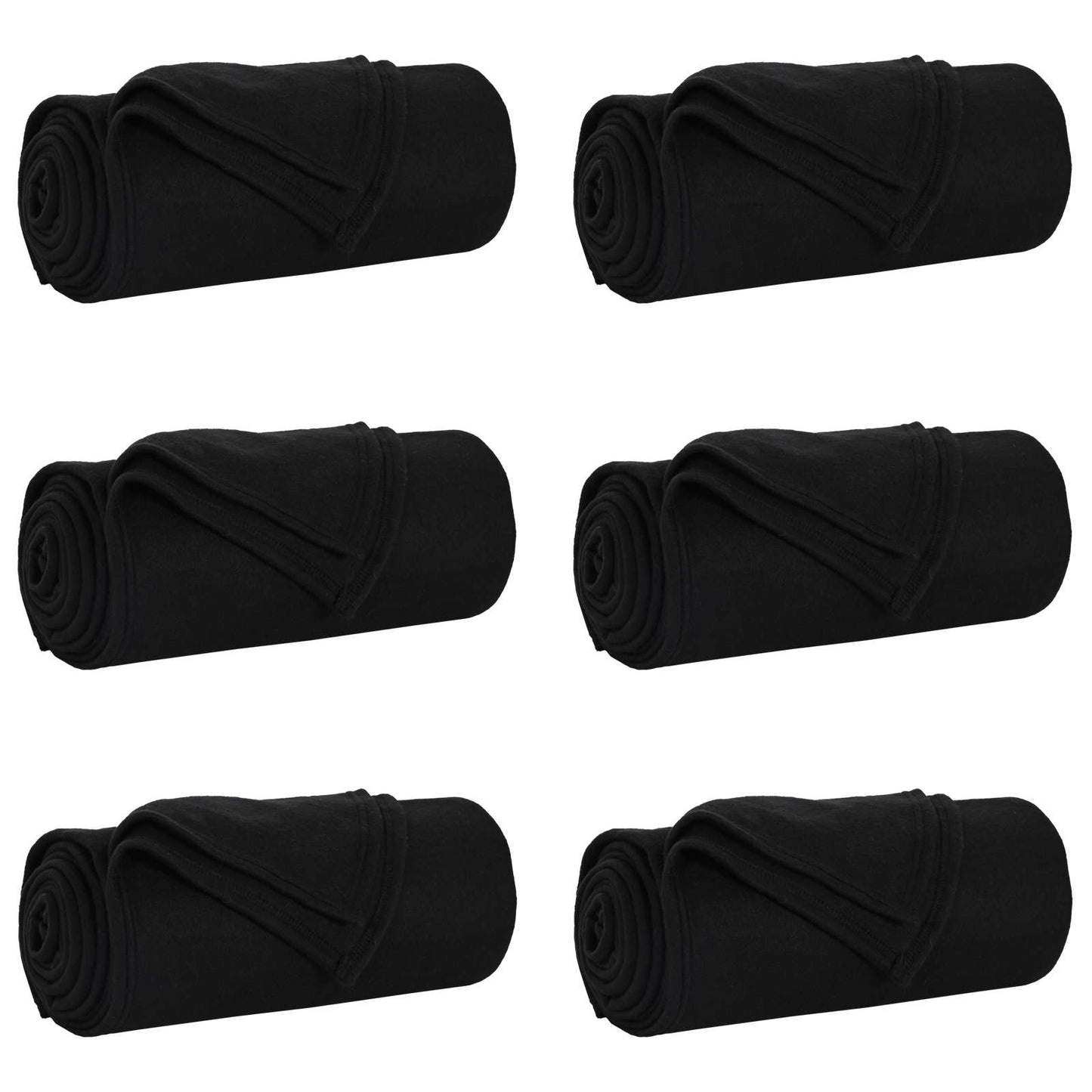 Throw Blankets 6 pcs Black 240 x 220 cm 4.28 kg Fleece