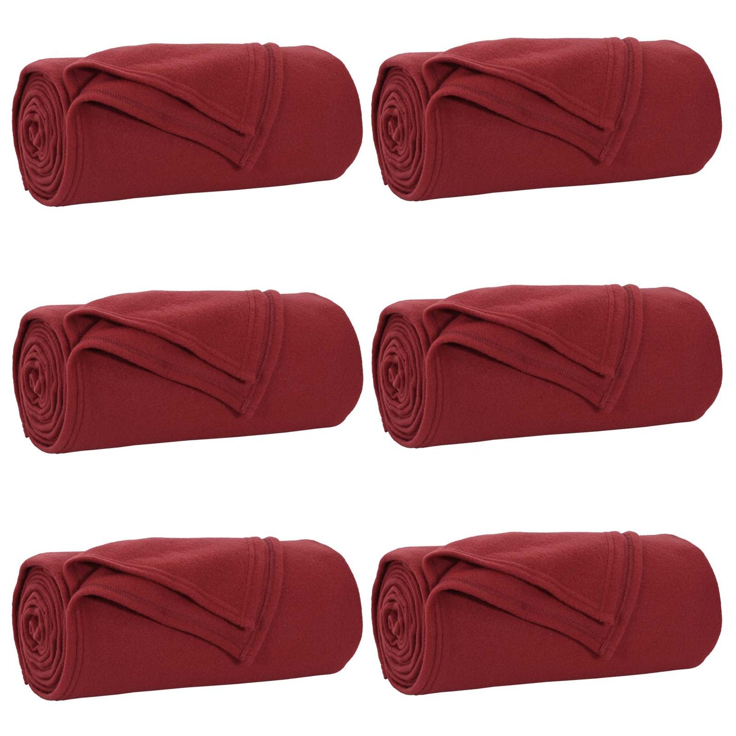Throw Blankets 6 pcs Bordeaux Red 200 x 150 cm 2.52 kg Fleece
