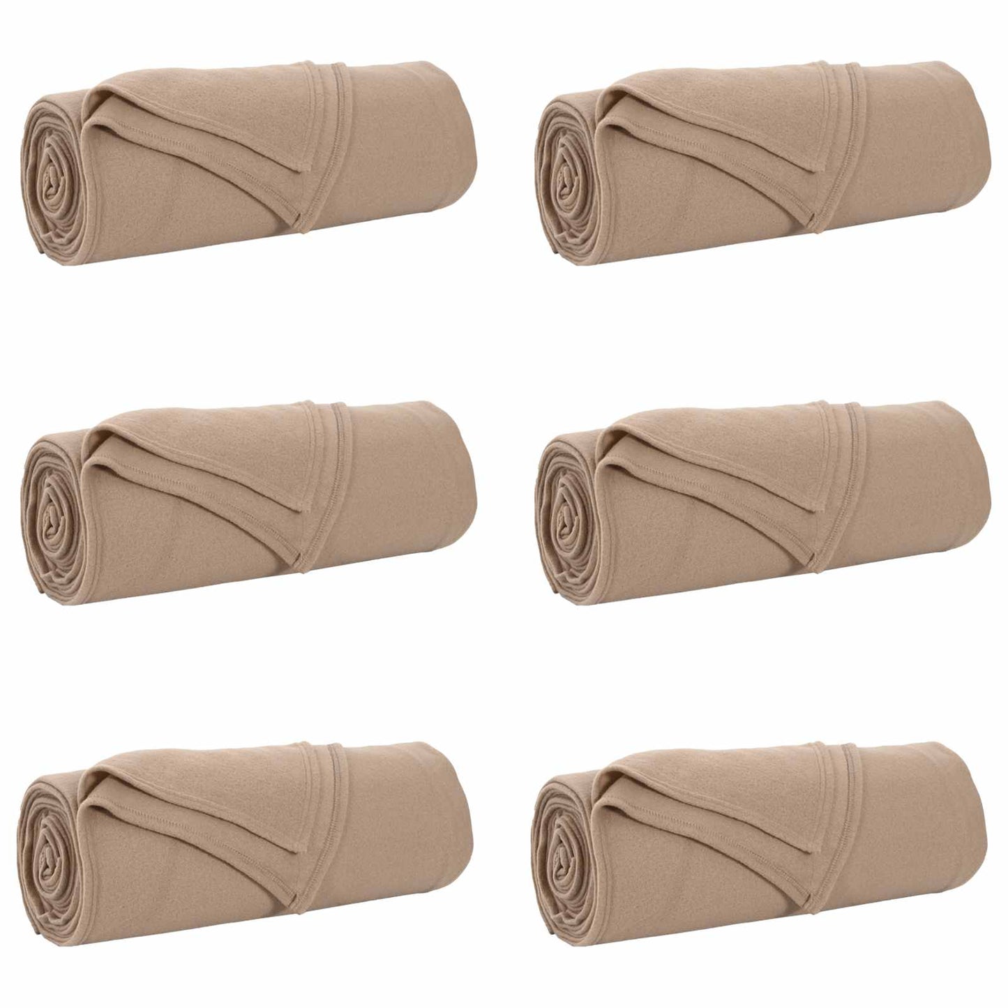 Throw Blankets 6 pcs Camel 350 x 270 cm 8.09 kg Fleece