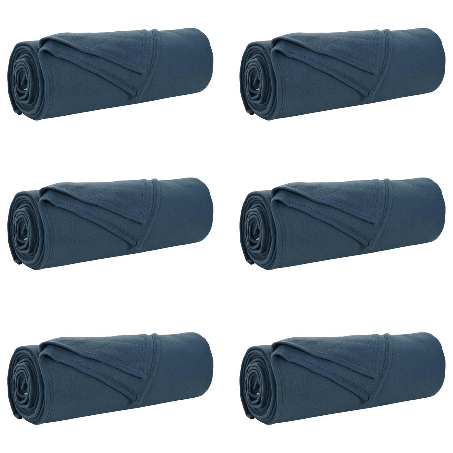 Throw Blankets 6 pcs Navy Blue 280 x 210 cm 4.74 kg Fleece