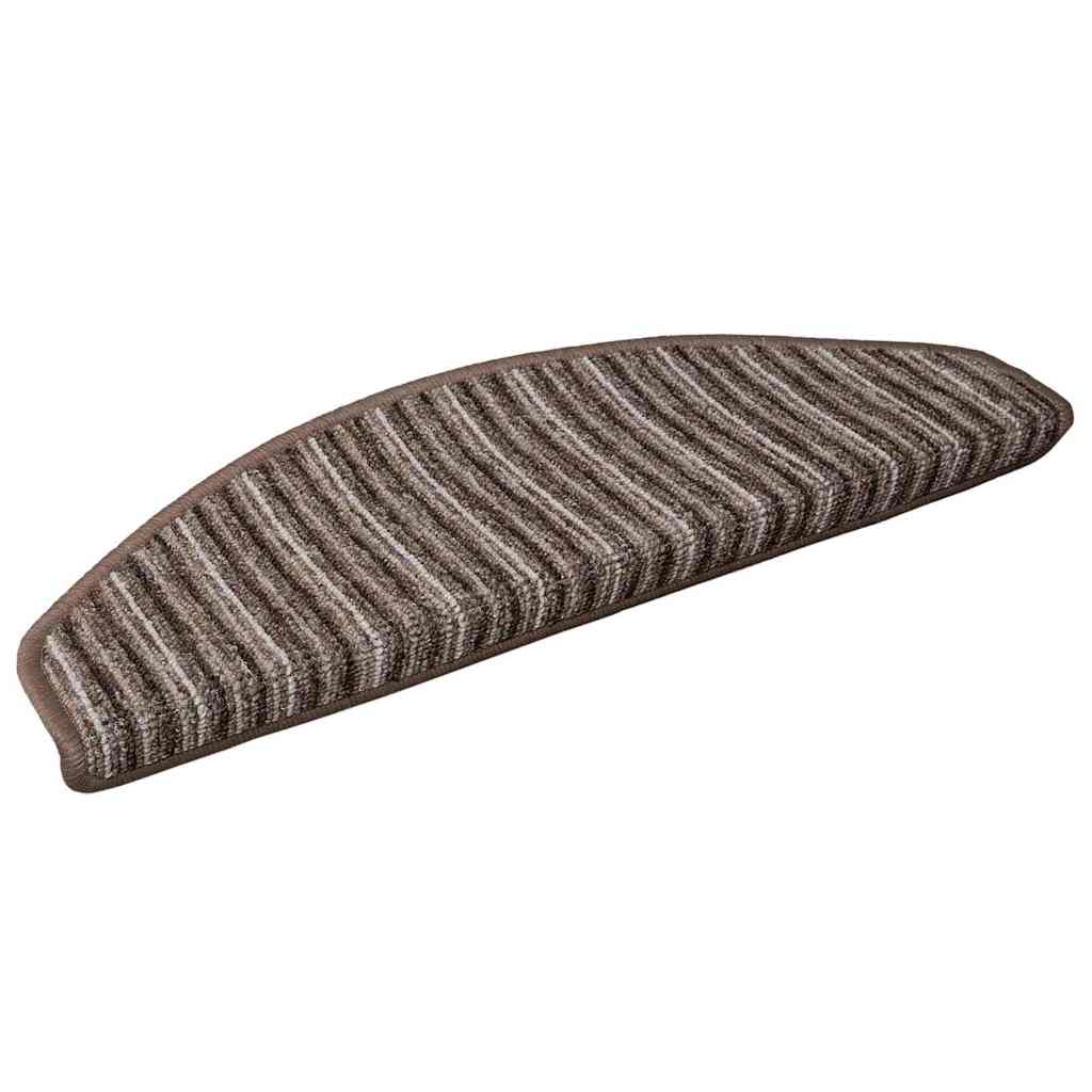 Self-adhesive Stair Mats 15 pcs 65 x 21 x 4 cm Non-Slip Brown