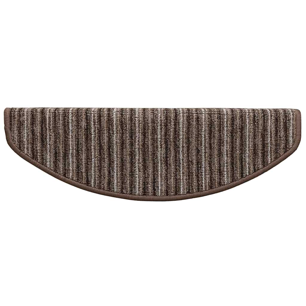 Self-adhesive Stair Mats 15 pcs 65 x 21 x 4 cm Non-Slip Brown