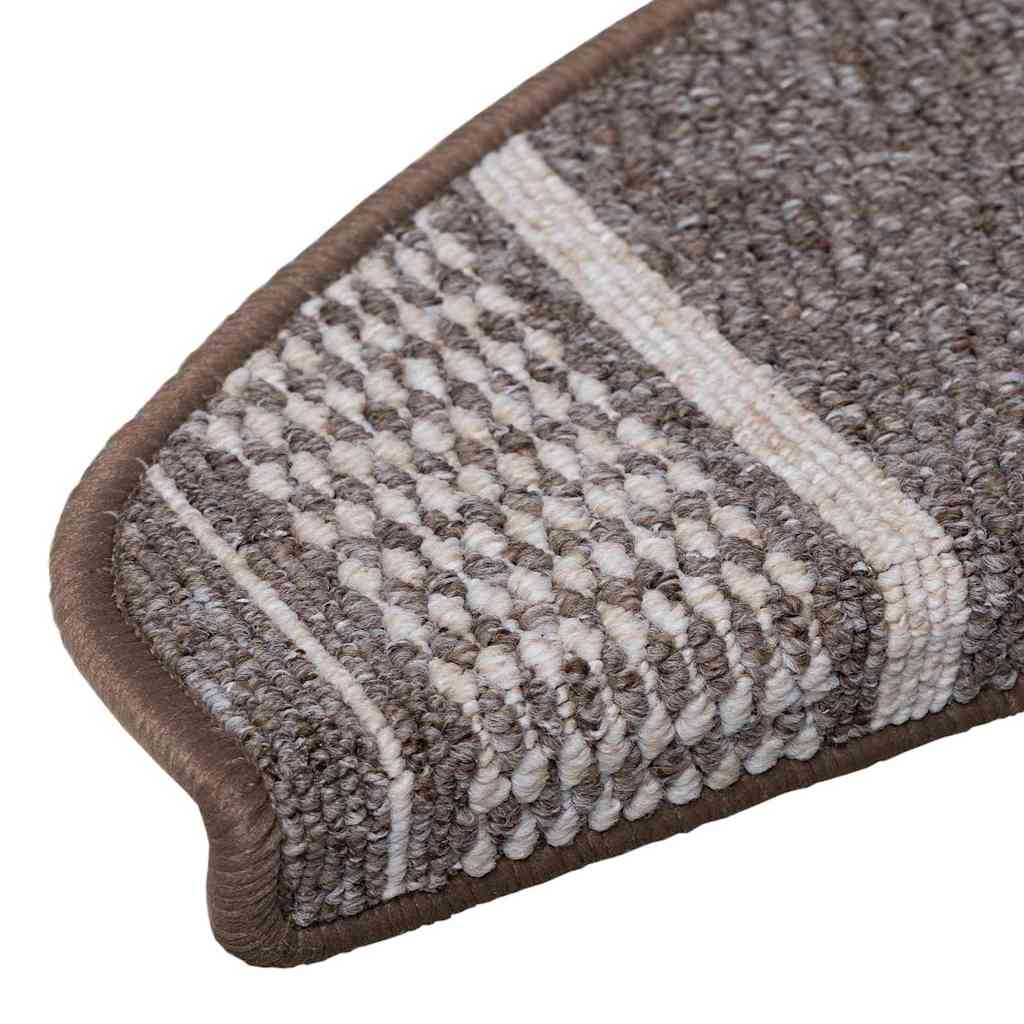 Self-adhesive Stair Mats 15 pcs 65 x 21 x 4 cm Non-Slip Brown