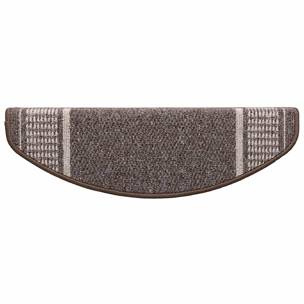 Self-adhesive Stair Mats 15 pcs 65 x 21 x 4 cm Non-Slip Brown