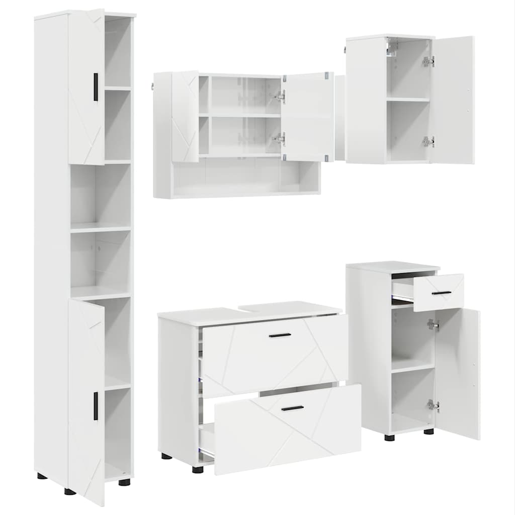 Bathroom Furniture Set 5 pcs High Gloss White